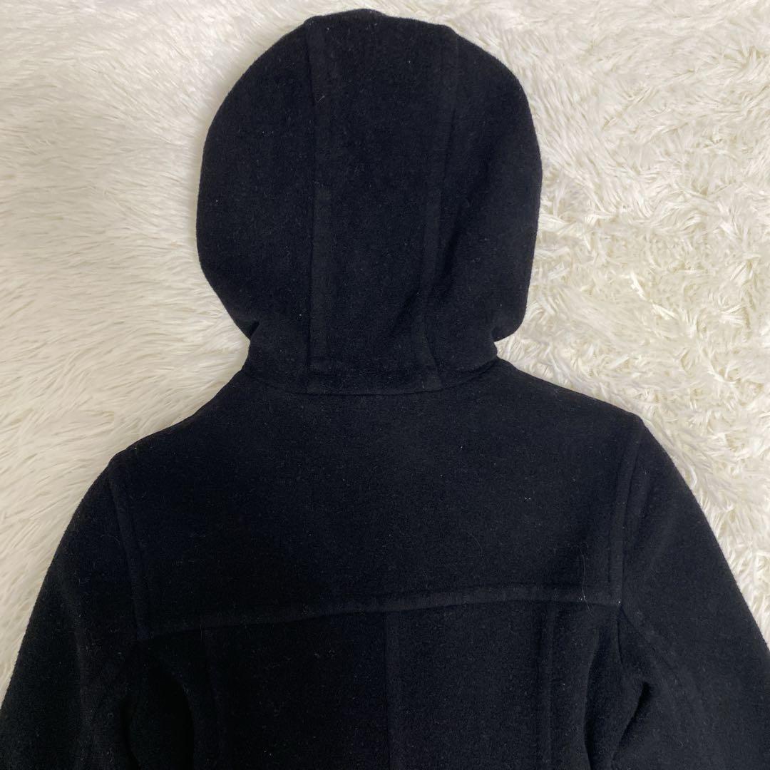 バーバリー フード付きウールコート ノバチェック柄 フルジップ 黒40