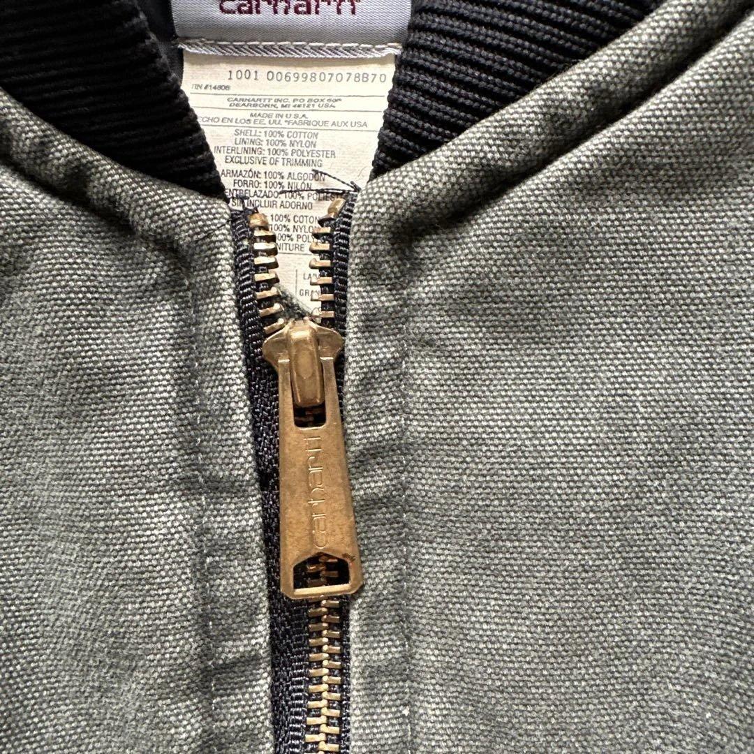 カーハート【L】 00s USA製 ダックベスト モスグリーン　極上フェード