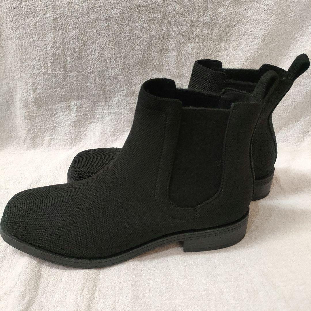 【VIVAIA】 サイドゴアブーツ スクエアトゥ　ニット ブラック 38サイズ