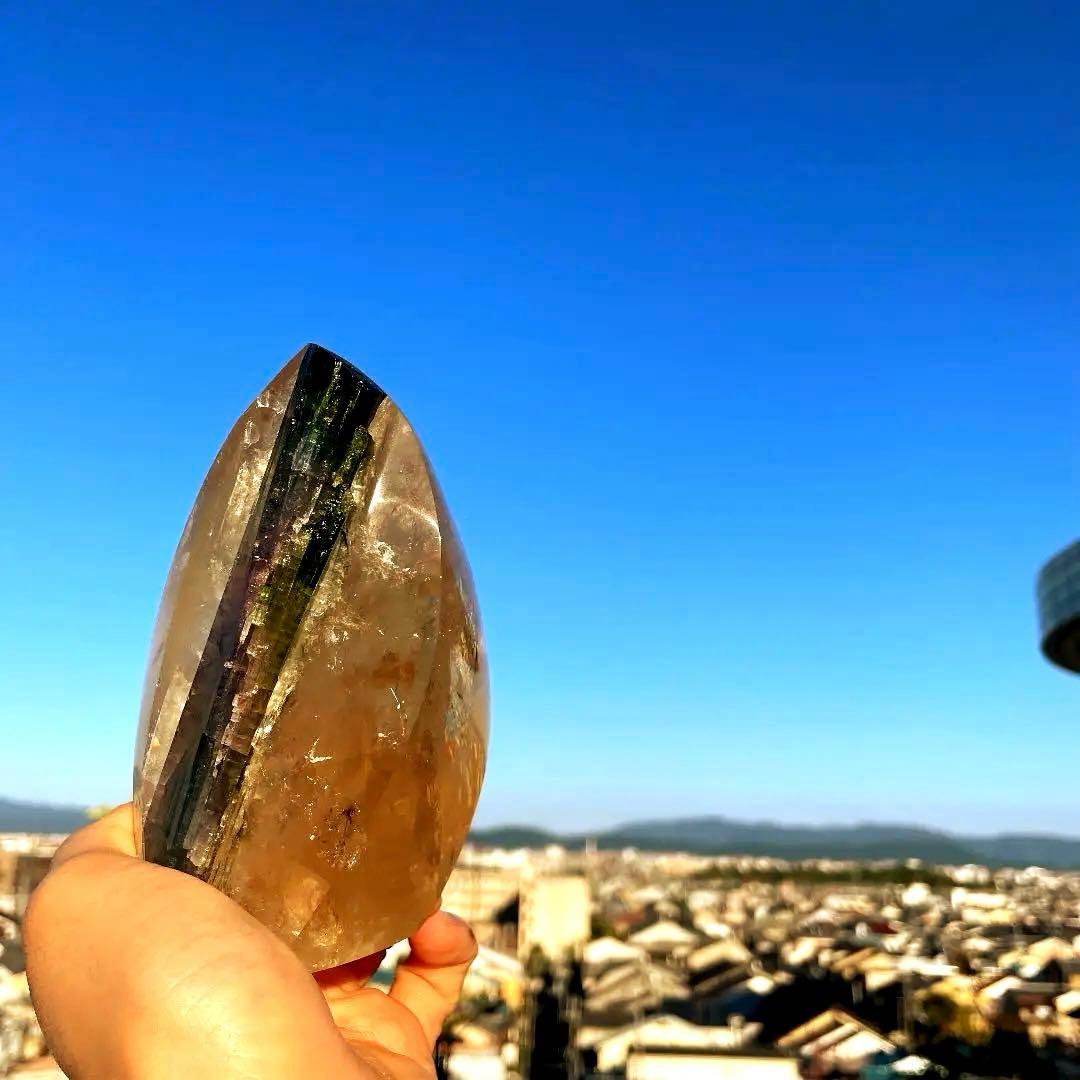 超激レア❗️❗️ シトリン　in トルマリン 　水晶　天然石　原石　パワーストーン