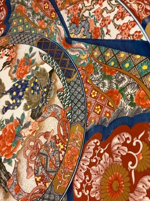 神右衛門　染錦　古伊万里絵　三尺　特大　大皿