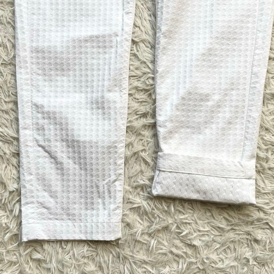 【極美品 近年】パーリーゲイツ ストレッチ 凹凸 パンツ ゴルフウェア 白 5