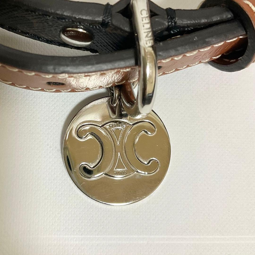 セリーヌ 定価6.4万【極美品】ドッグカラー 首輪 トリオンフ チャーム 箱付き