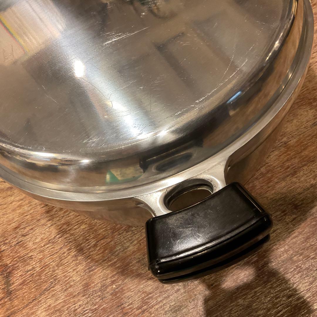 希少 Lサイズ 未使用品！KING 無水鍋 両手鍋 ムスイ 直火専用 ガス 28