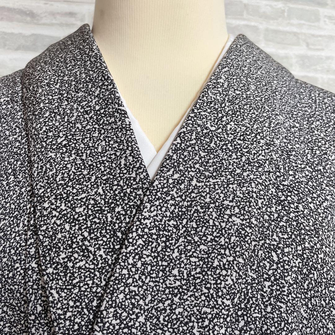 訪問着　フルセット　松と鶴　叩き染　バチ衿　落款　黒地　入学式　卒業式　P5