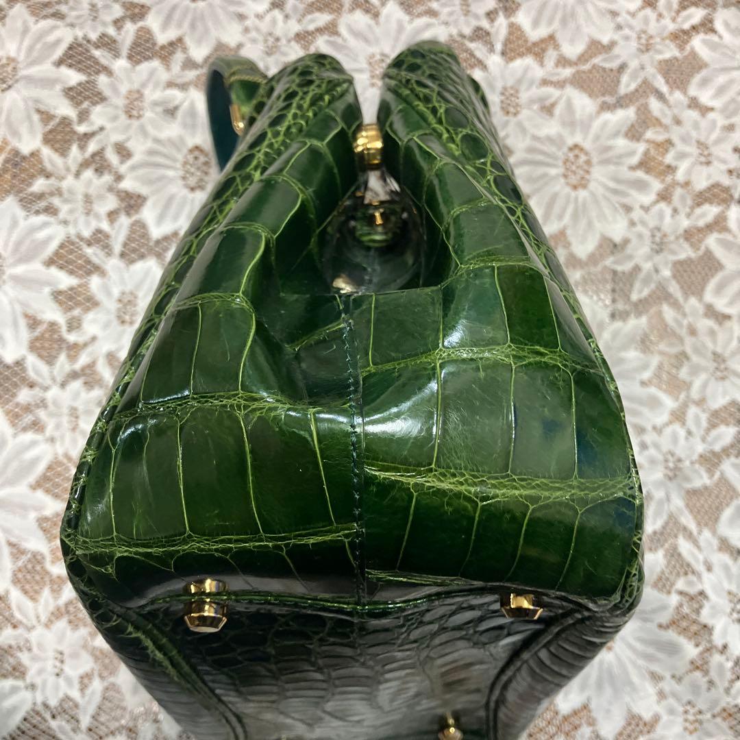 JRA認定 クロコダイルバッグ 美グリーン 鰐皮