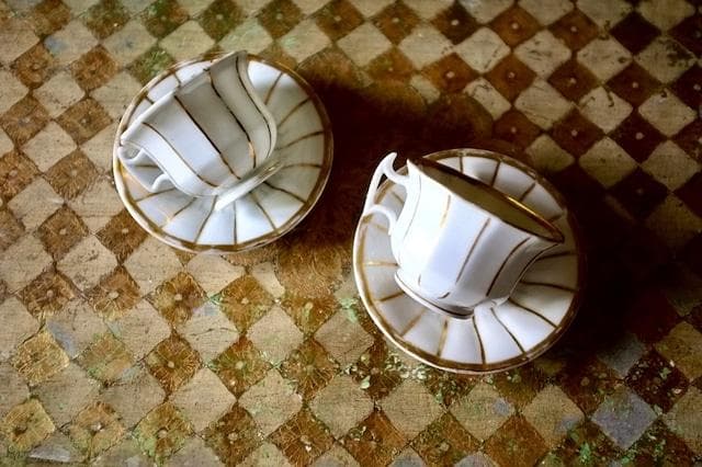 フランス 19世紀 金の珊瑚とカップアンドソーサーa パリ窯 アンティーク