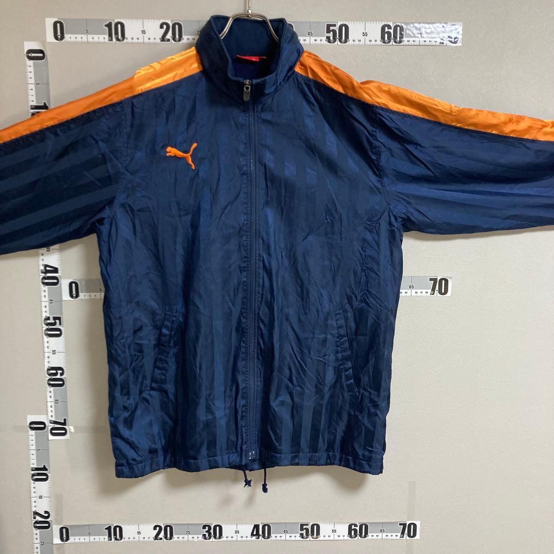 プーマ PUMA ナイロンジャケット 上下セット 紺色 ネイビー O オレンジ