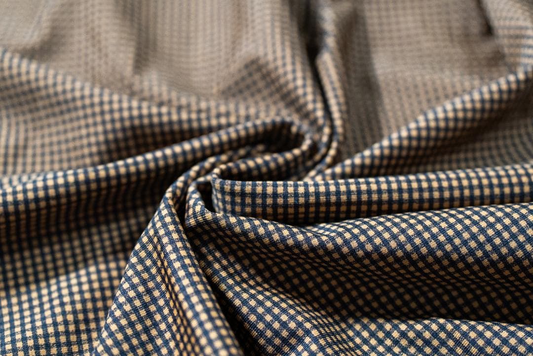 レオタード　ハイレグ　穴あき　くるみ格子×パールブルー