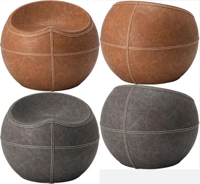 ソフトレザースツール 丸形スツール 椅子 ダイニング リビング合皮（1396）