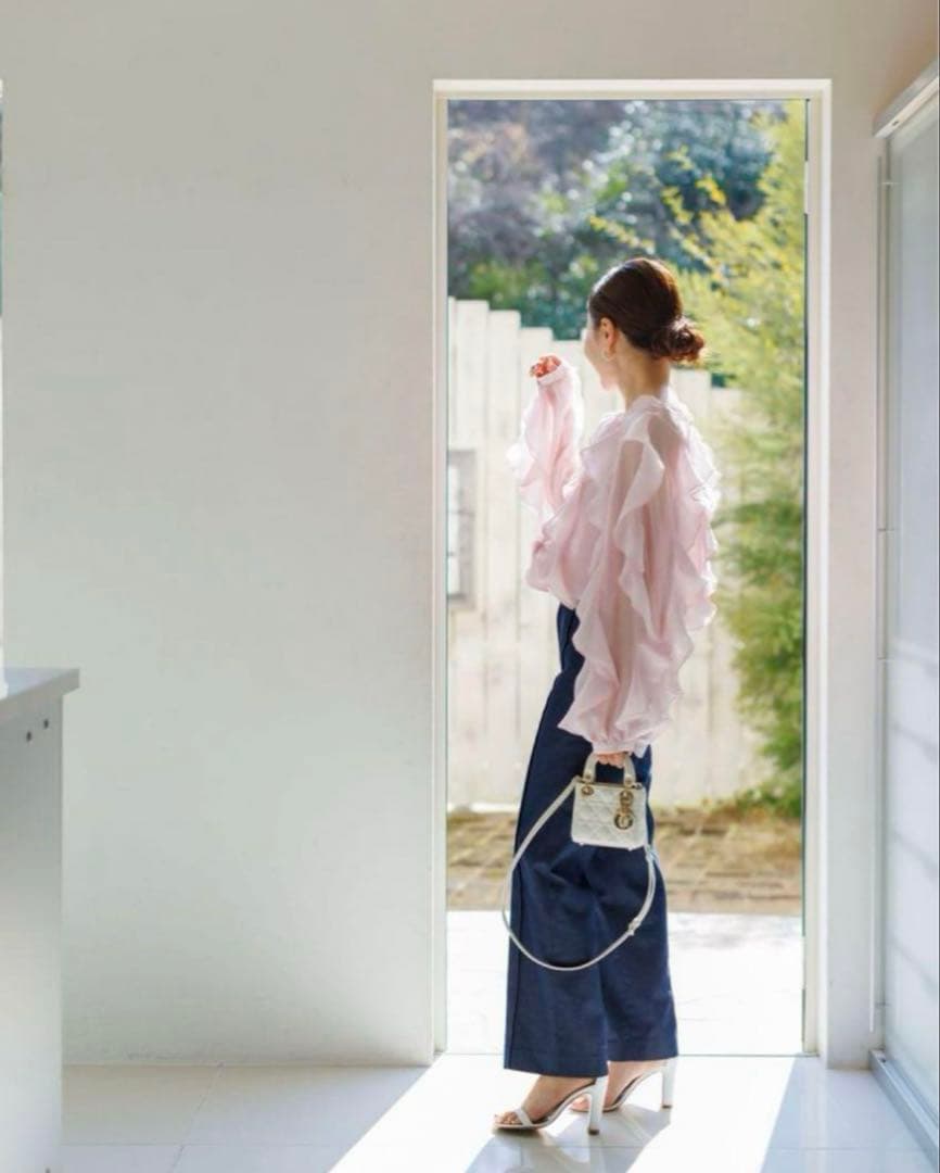 Bluelea♡ Line Frill Blouse ピンク　美品！