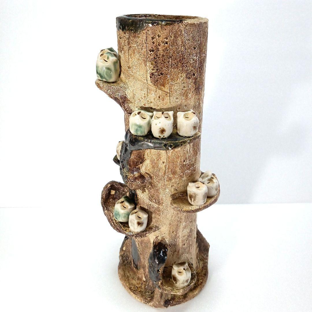 幸福 の 鳥 フクロウ タワー 縁起物 花入