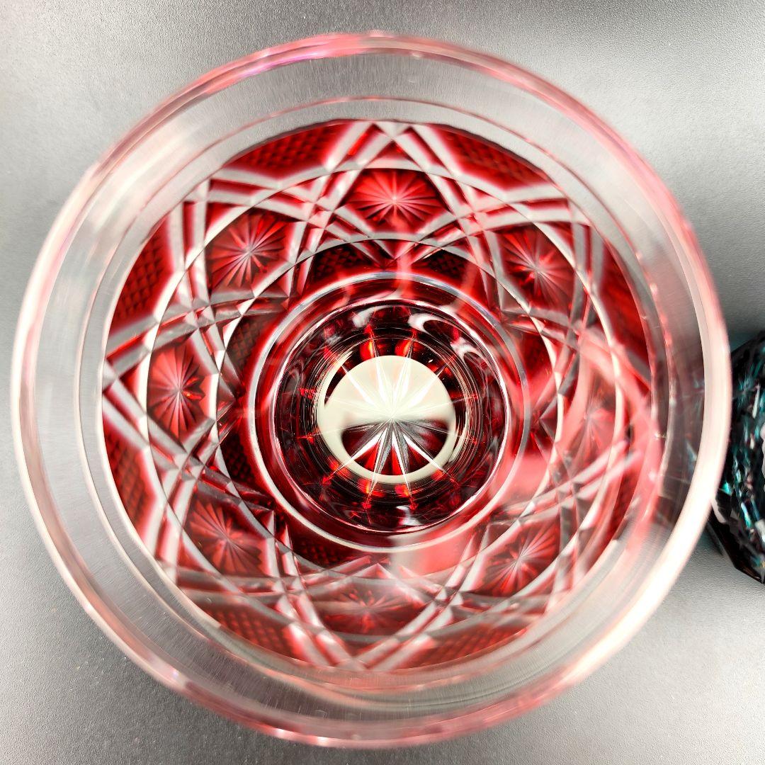 定価14万円超☆島津薩摩切子 焼酎オンザロック 2客（切子、江戸切子、薩摩切子）