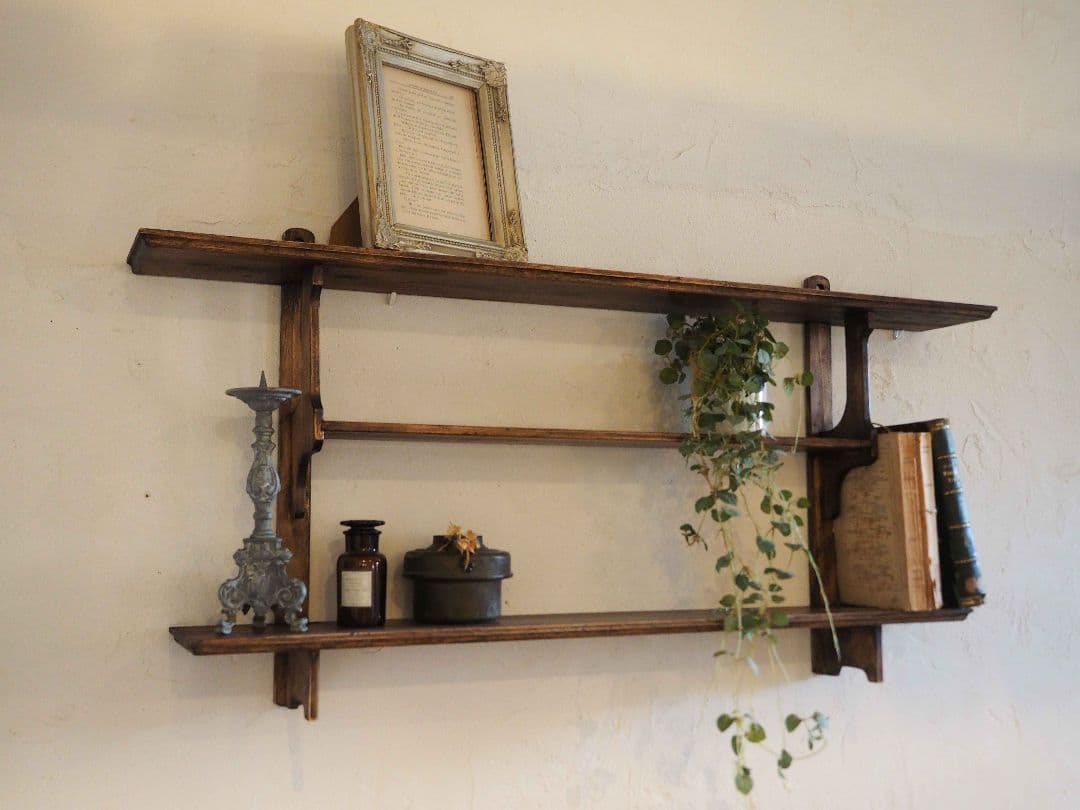 フランス　アンティーク　ウォールシェルフ　棚　シェルフ　壁掛け　シャビー