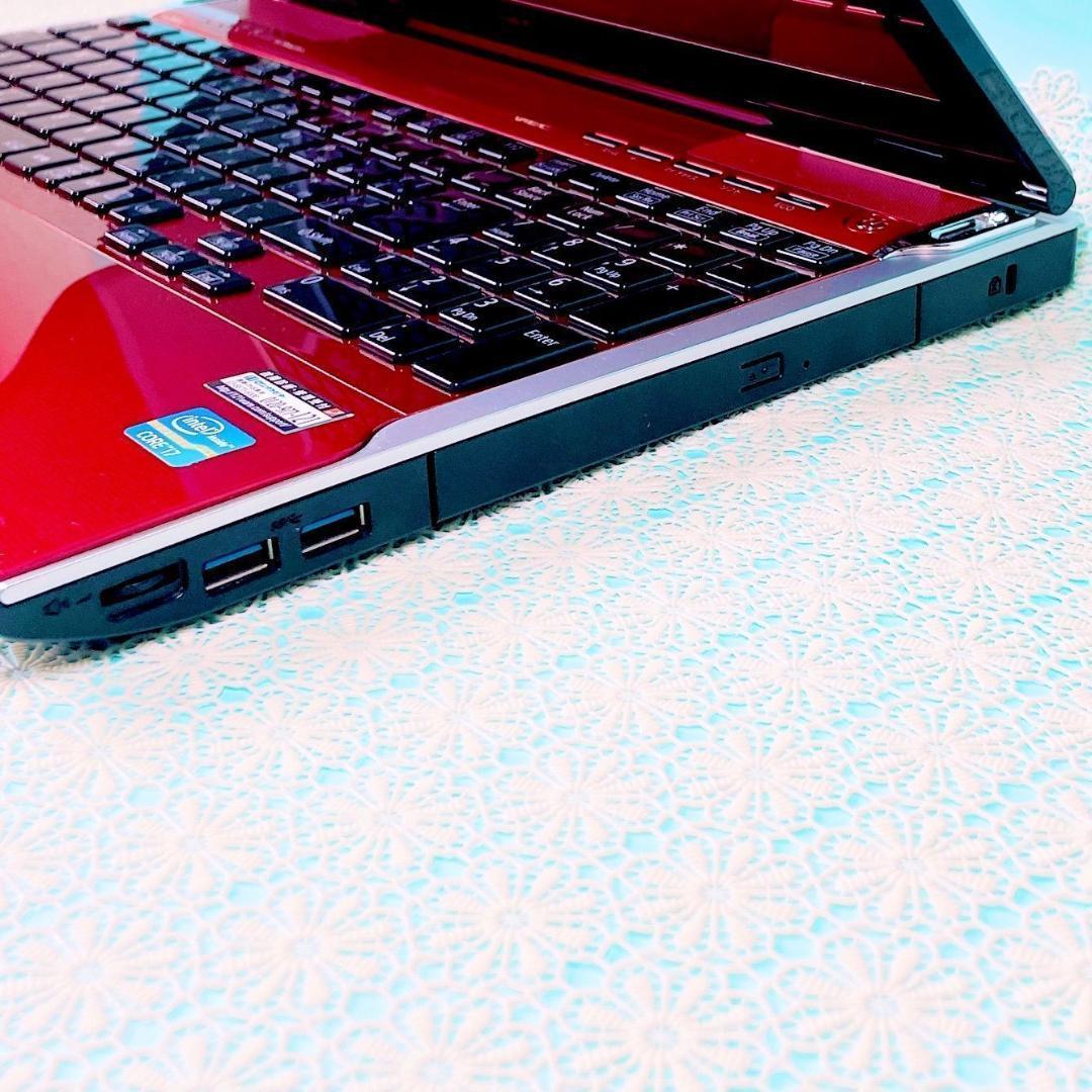 美品✨️たっぷり大容量1TB❣️Corei7✨️ブルーレイ赤ノートパソコン！カメラ付き