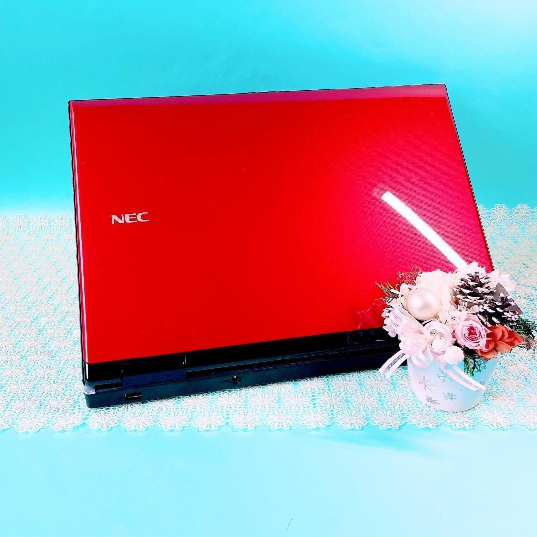 美品✨️たっぷり大容量1TB❣️Corei7✨️ブルーレイ赤ノートパソコン！カメラ付き