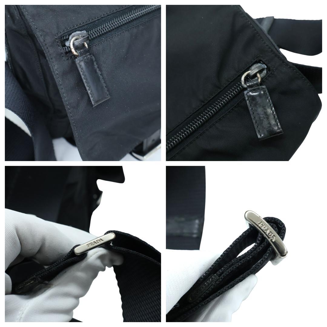 美品 PRADA プラダ ショルダーバッグ 3角プレート 白タグ ブラック