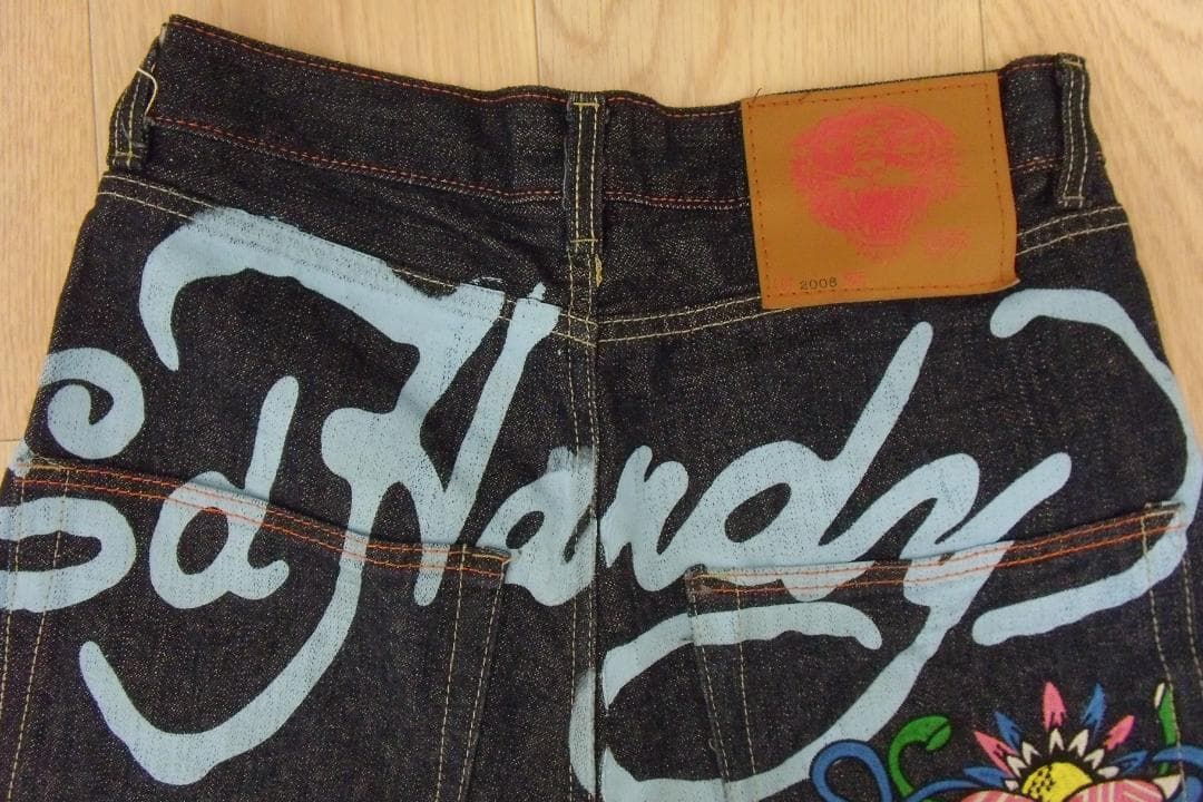 ジ*ン様 【34】エドハーディーEd Hardy デニムジーンズGパンツ ペンキ