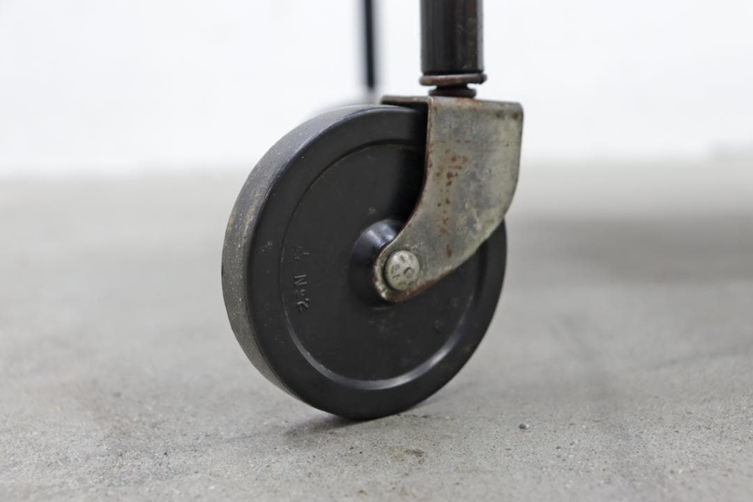 U.S. ヴィンテージ キッチン ワゴン トローリー シェルフ 化粧板 スチール