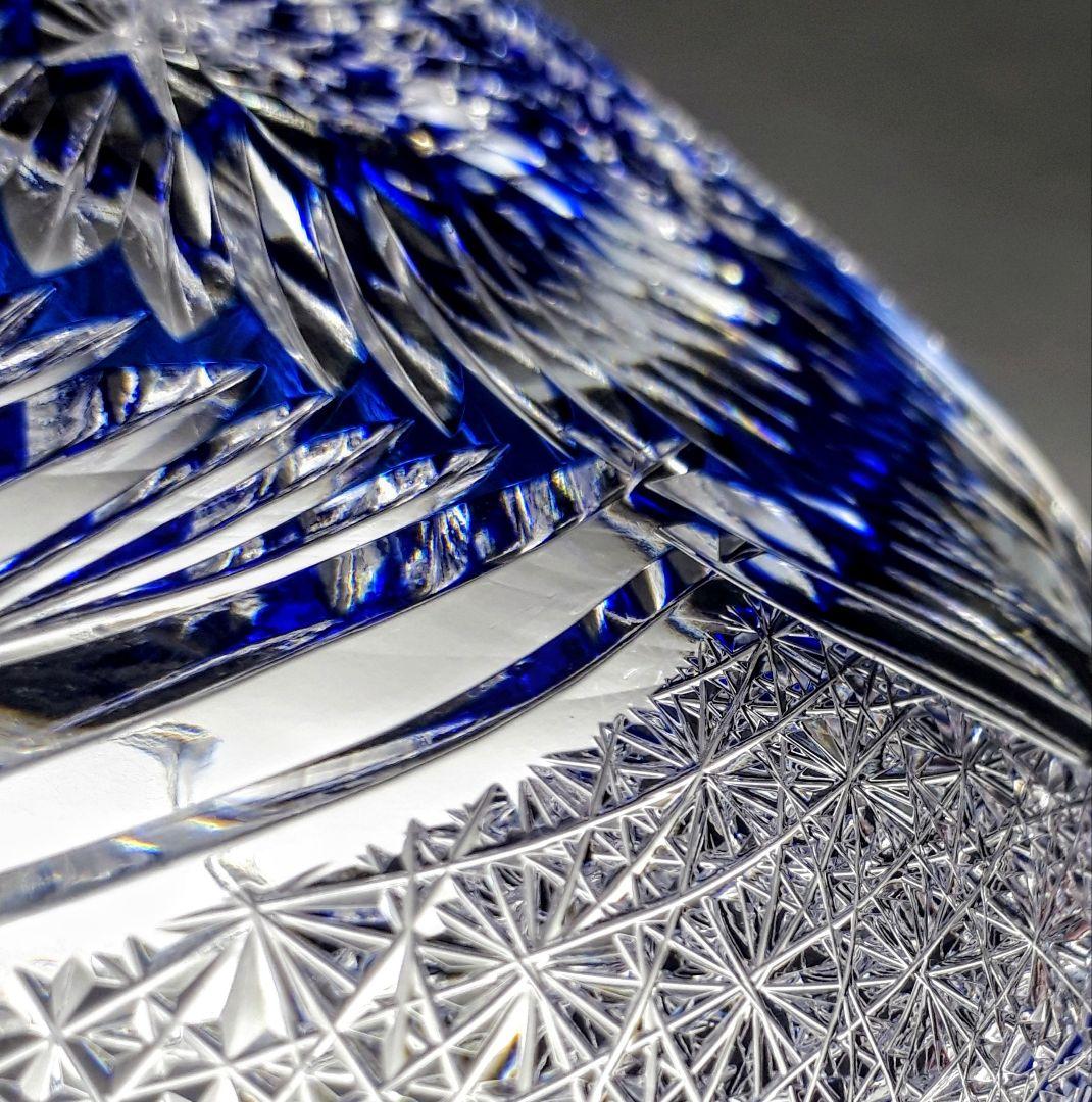 江戸切子　カガミクリスタル　飾り皿　 　 ෆ根本幸雄 作品ෆ 　【未使用・美品】