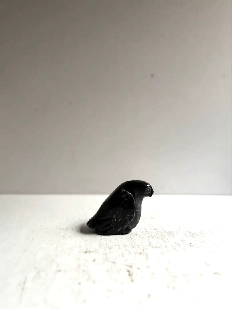 852 ヴィンテージ イヌイットアート 小鳥 ソープストーン カナダ政府公認