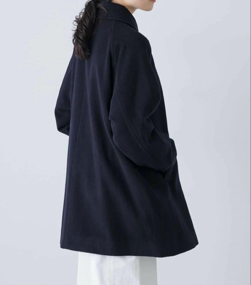 週末価格【新品】かぐれ　ウールシングルPコート【25AW 】ネイビー