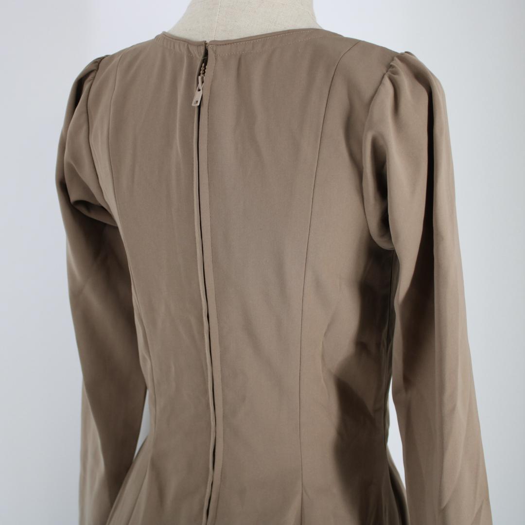 【美品 フラメンコ衣装】ブラウン ワンピース ドレス 無地 シンプル スウェード