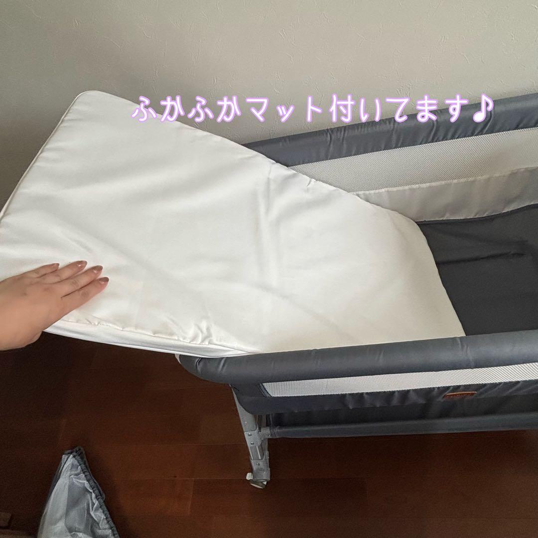 【中古】添い寝のできるベビーベッド♪高さ調節 ゆらゆら寝かしつけ