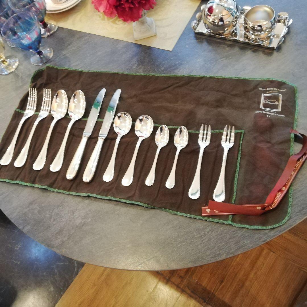 年末特別セール◇未使用　フランス製　Christofle　カトラリーセット12本