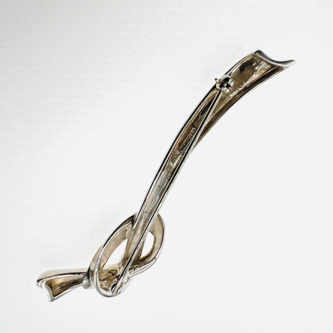 希少 ティファニー ブローチ リボン リボンモチーフ ノット シルバー