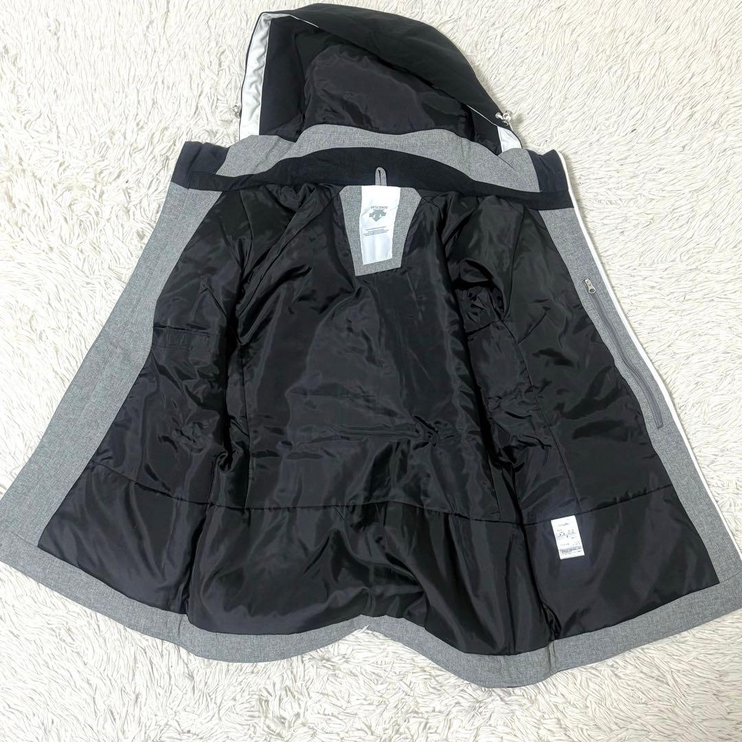 デサント スキーウェア サイズM 洗える フード 上下セット ブラック グレー