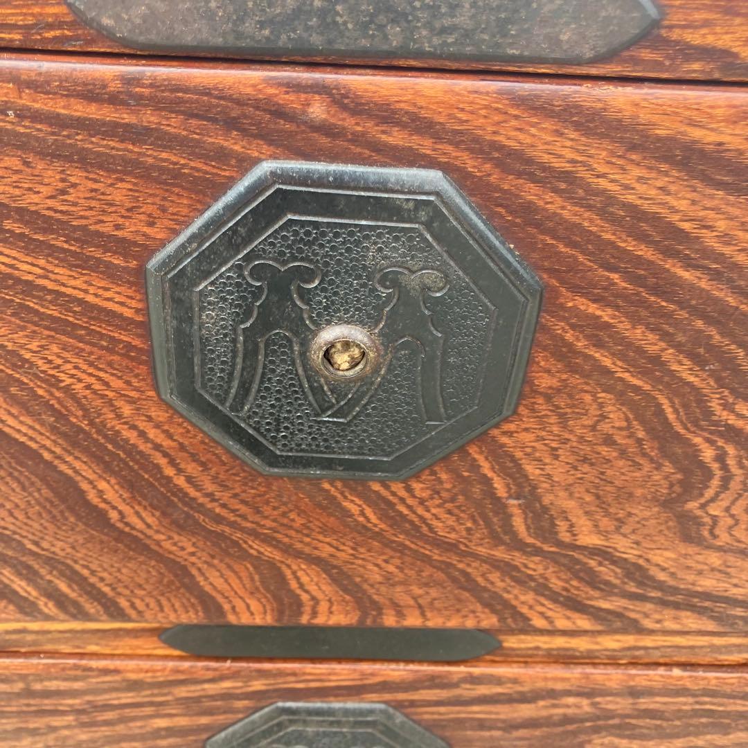 ① 昭和レトロ 古家具 大型 仙台箪笥 4段 引き出し時代箪笥 古家具ビンテージ