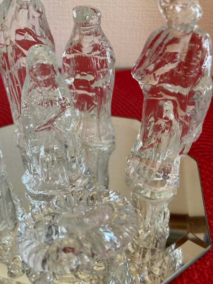 ✴︎未使用品✴︎キリスト降誕クリスマス　クリスタルガラス6体セット　クリッペ
