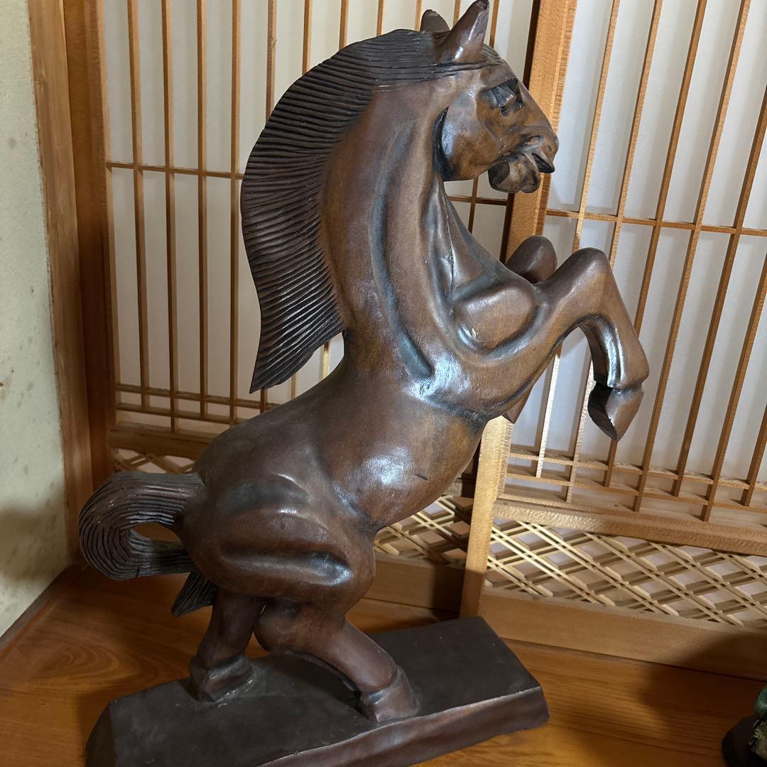 馬　木彫　置物　高さ約60センチ