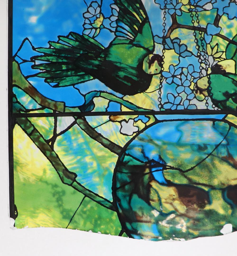 ルイス・C・ティファニーヴィンテージステンドグラス インコと金魚鉢ボストン美術館