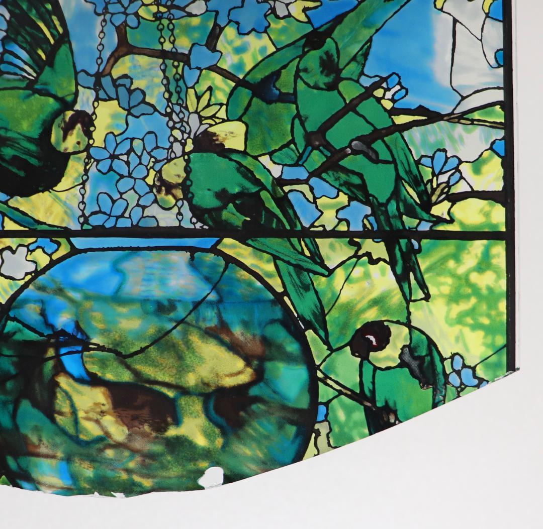 ルイス・C・ティファニーヴィンテージステンドグラス インコと金魚鉢ボストン美術館