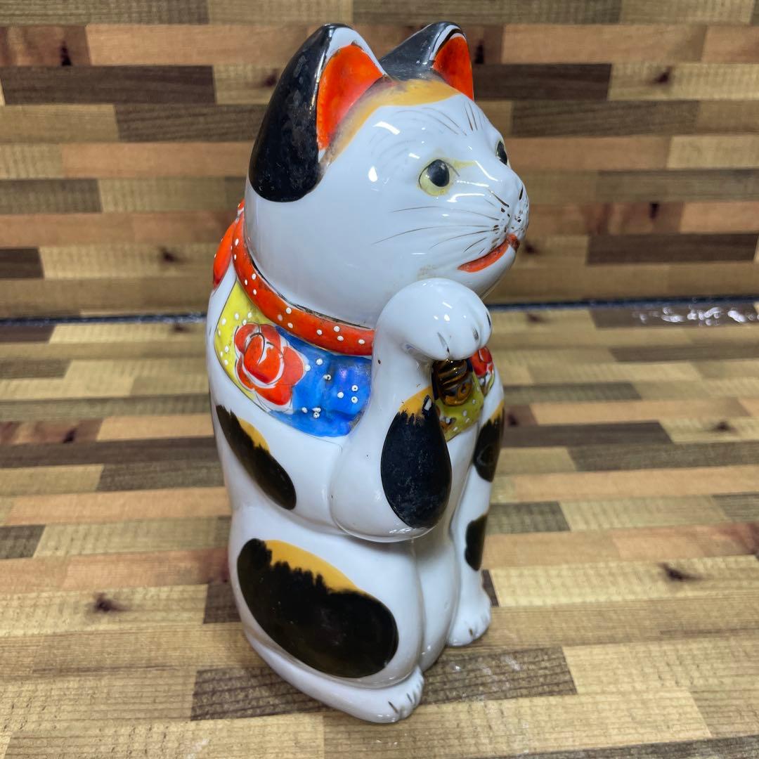 招き猫 まねきねこ 縁起物 置物 昭和 レトロ ヒビあり