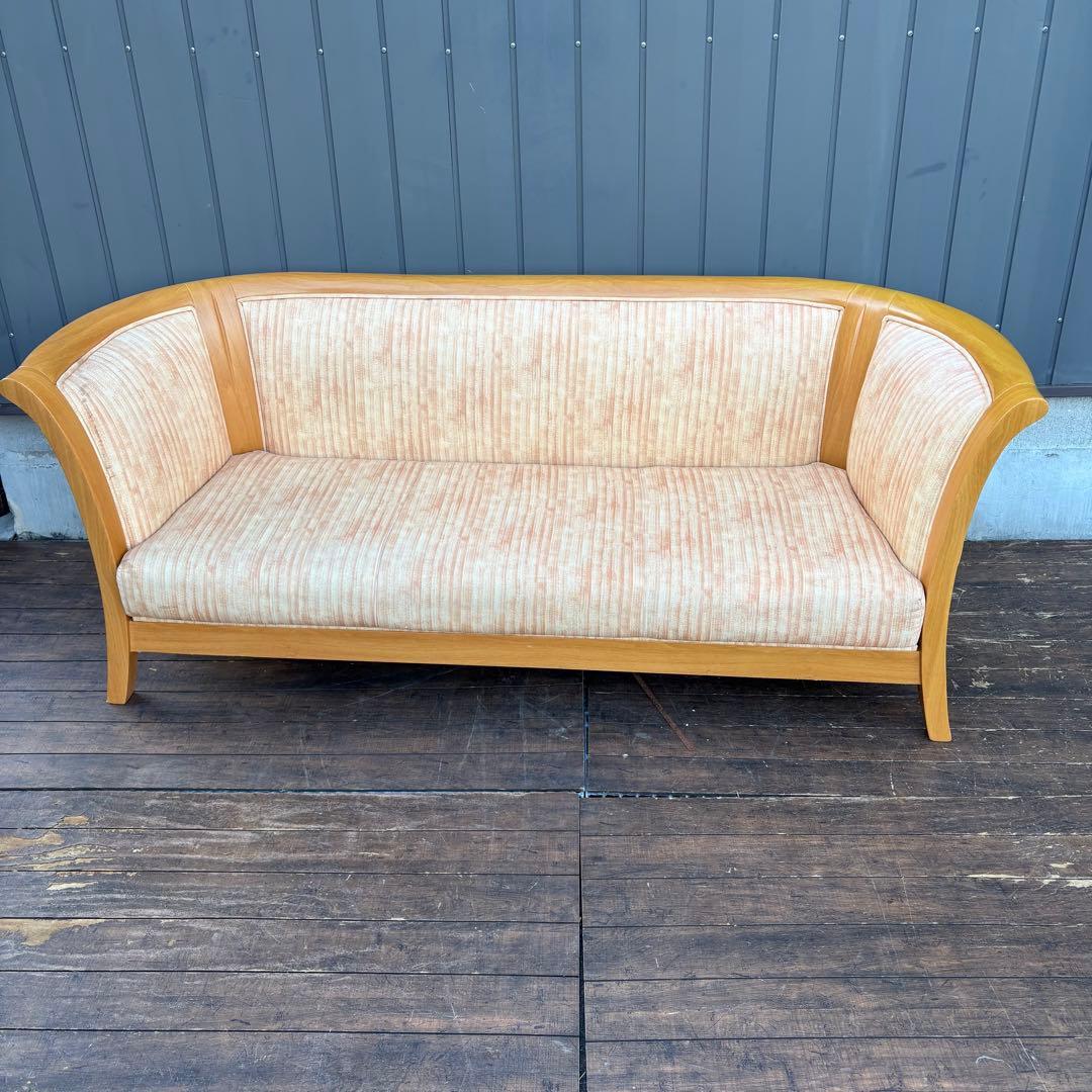 PAKSNWI 北欧レトロ 木製 三人掛けソファー カーブソファ ラグジュアリー