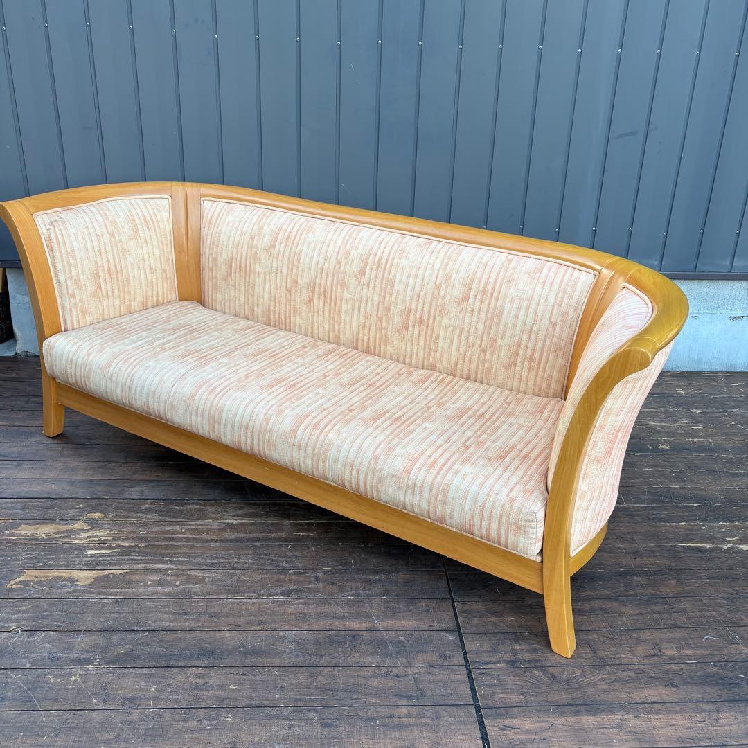 PAKSNWI 北欧レトロ 木製 三人掛けソファー カーブソファ ラグジュアリー