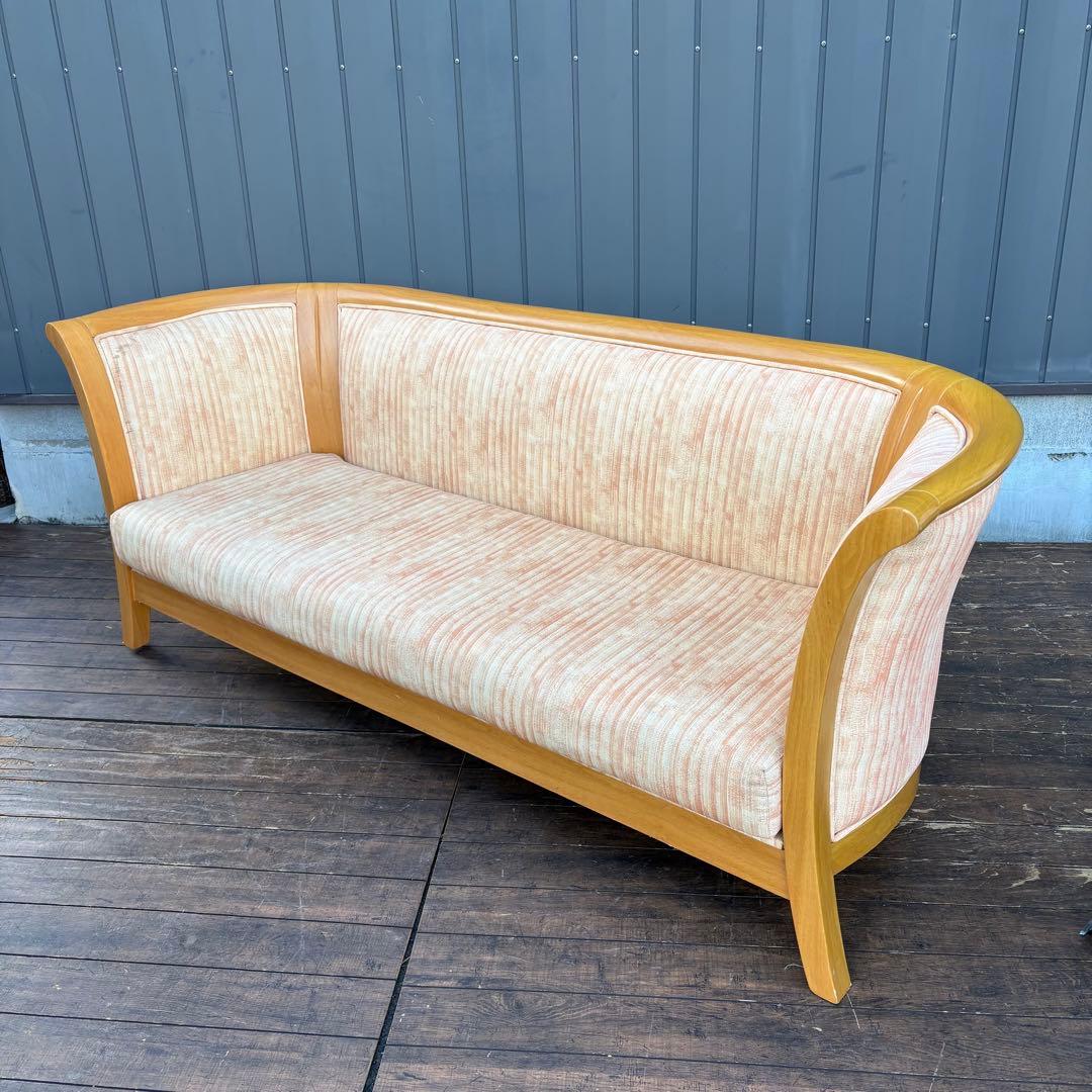 PAKSNWI 北欧レトロ 木製 三人掛けソファー カーブソファ ラグジュアリー