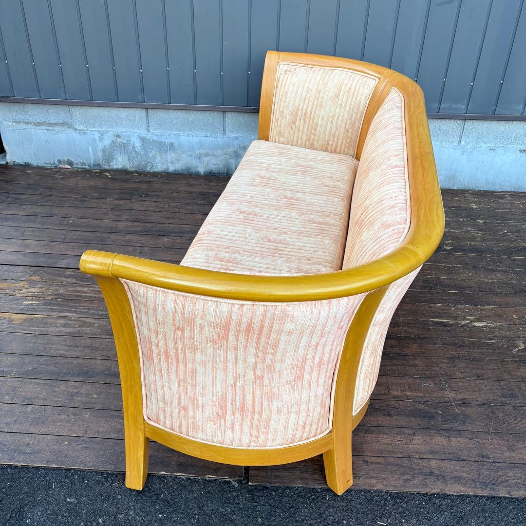 PAKSNWI 北欧レトロ 木製 三人掛けソファー カーブソファ ラグジュアリー