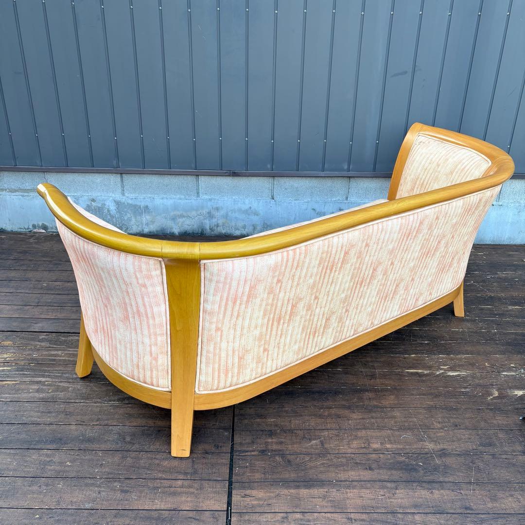 PAKSNWI 北欧レトロ 木製 三人掛けソファー カーブソファ ラグジュアリー