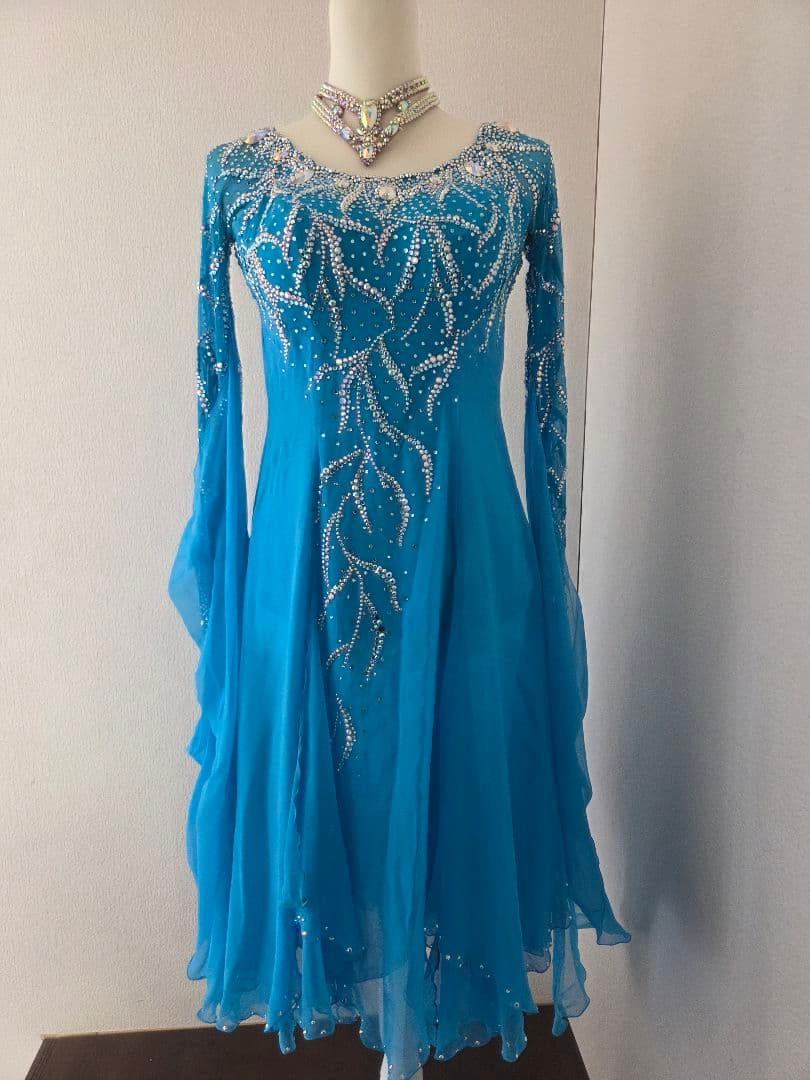 スタンダードドレス ブルー ボールルーム 社交ダンス
