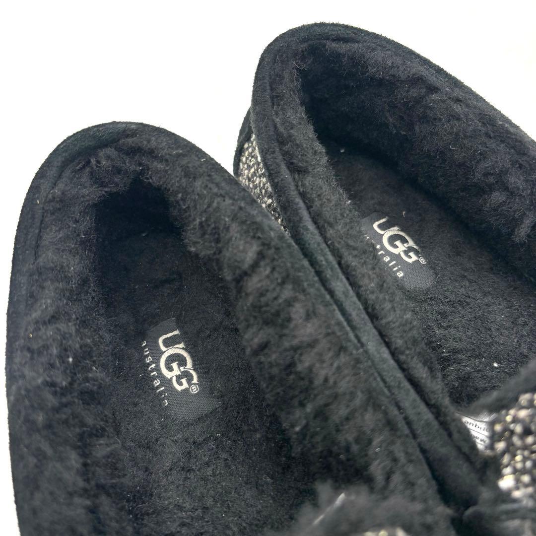 美品✨ UGG ムートン ツイードモカシン スリッポン 【23.0】 ファー