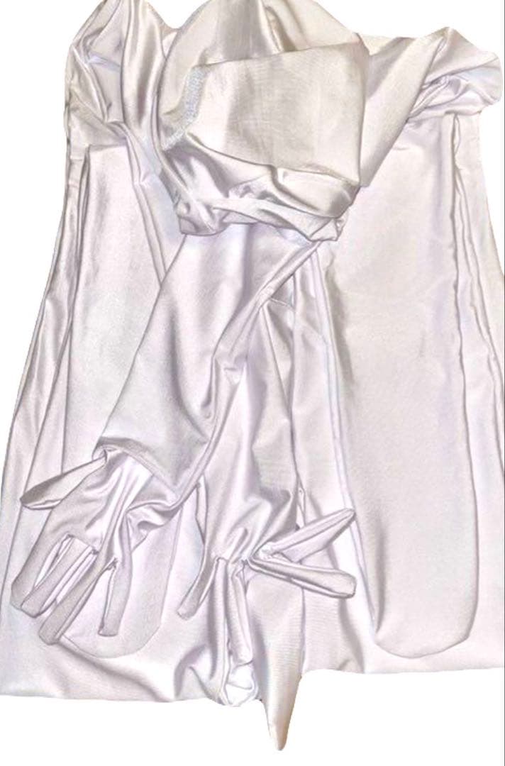 即購入OK。Lサイズ男性用凸仕様純白ゼンタイフルフェイスマスク全身タイツ