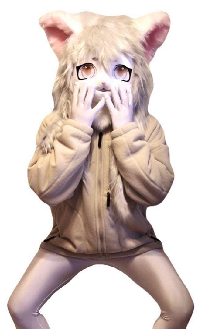 即購入OK。Lサイズ男性用凸仕様純白ゼンタイフルフェイスマスク全身タイツ