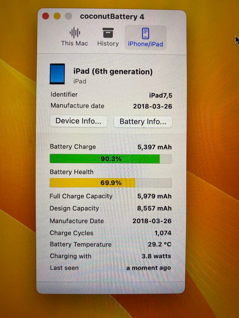 【美品】Apple iPad 第6世代 Wi-Fiモデル／128GB／シルバー
