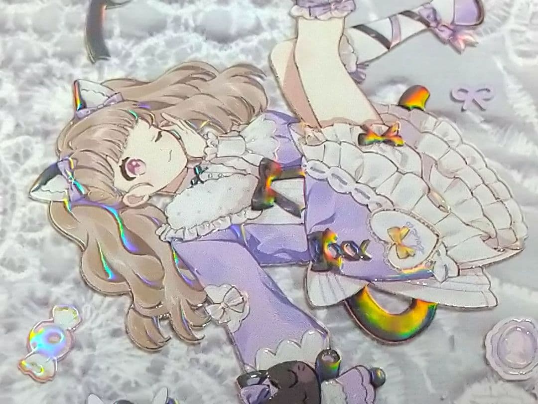 ✩のこり２✩J629＃熊古力(立体虹光)浮光文创切り売り海外人物マステ女の子