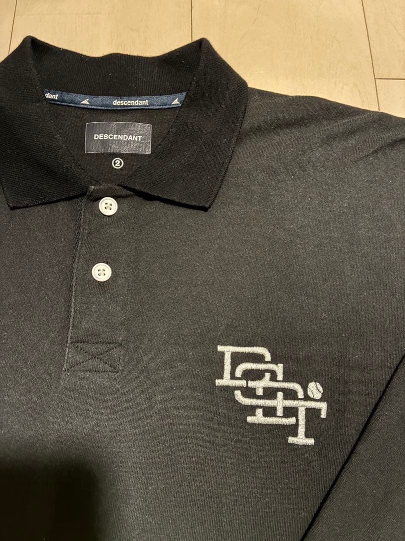 DESCENDANT 黒 長袖 ポロシャツ サイズ2