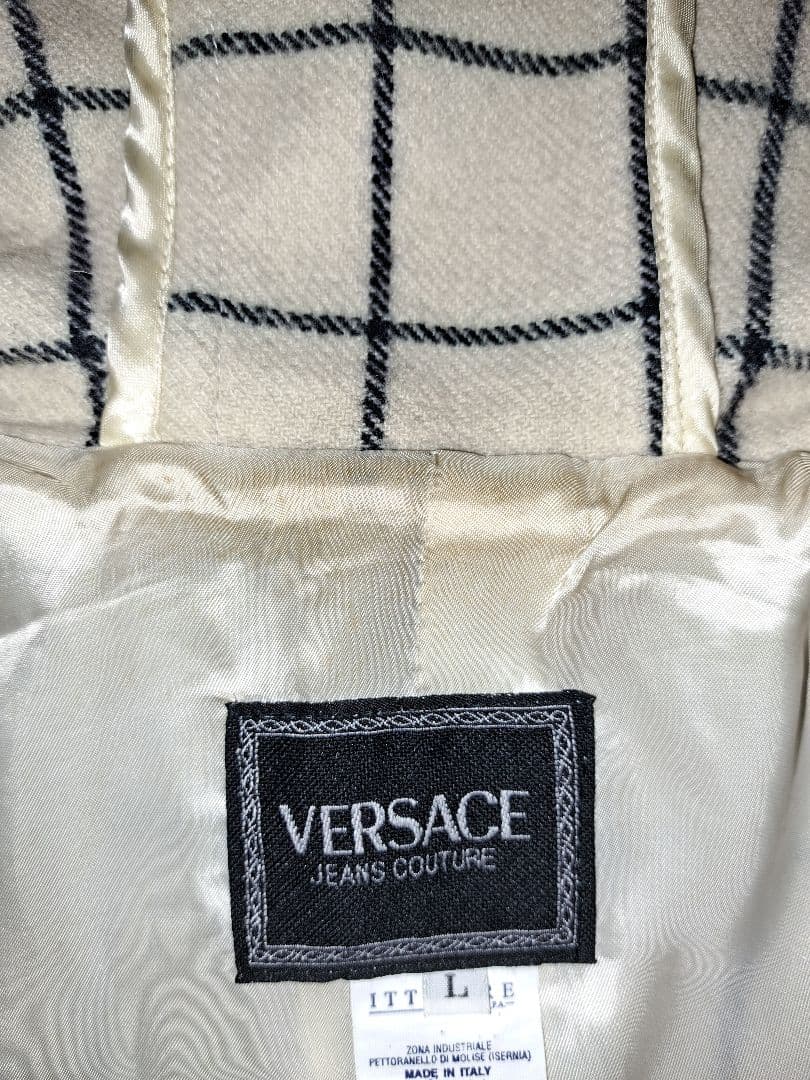 ✨VERSACE JEANS COUTURE✨ チェック柄ダッフルコートLサイズ